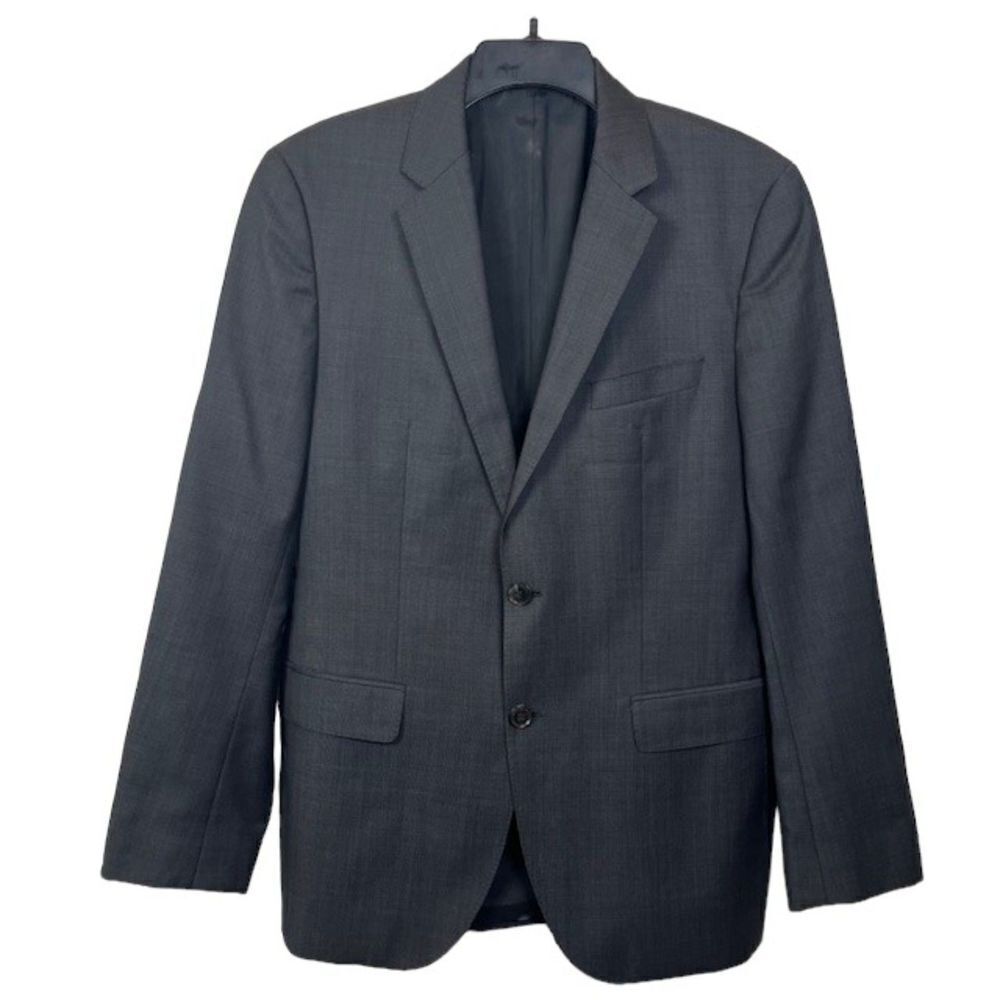 Hugo Boss 100% Virgin Wool Suit Jacket The Jam75/Sharp3 Charcoal Blend Size 38R